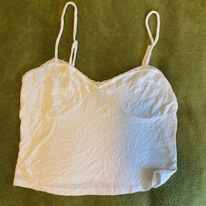 Soft White Cropped Tank Size M